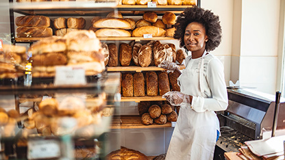 person in bakery