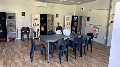 Interior of furnished learning center